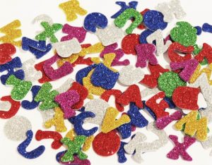 Adhesive foam glitter letters (250pk)