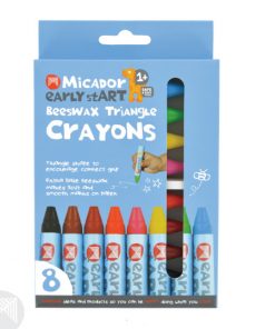 MICADOR – EARLY START – BEESWAX TRIANGLE CRAYONS – ASSORTED COLOURS (8pk)